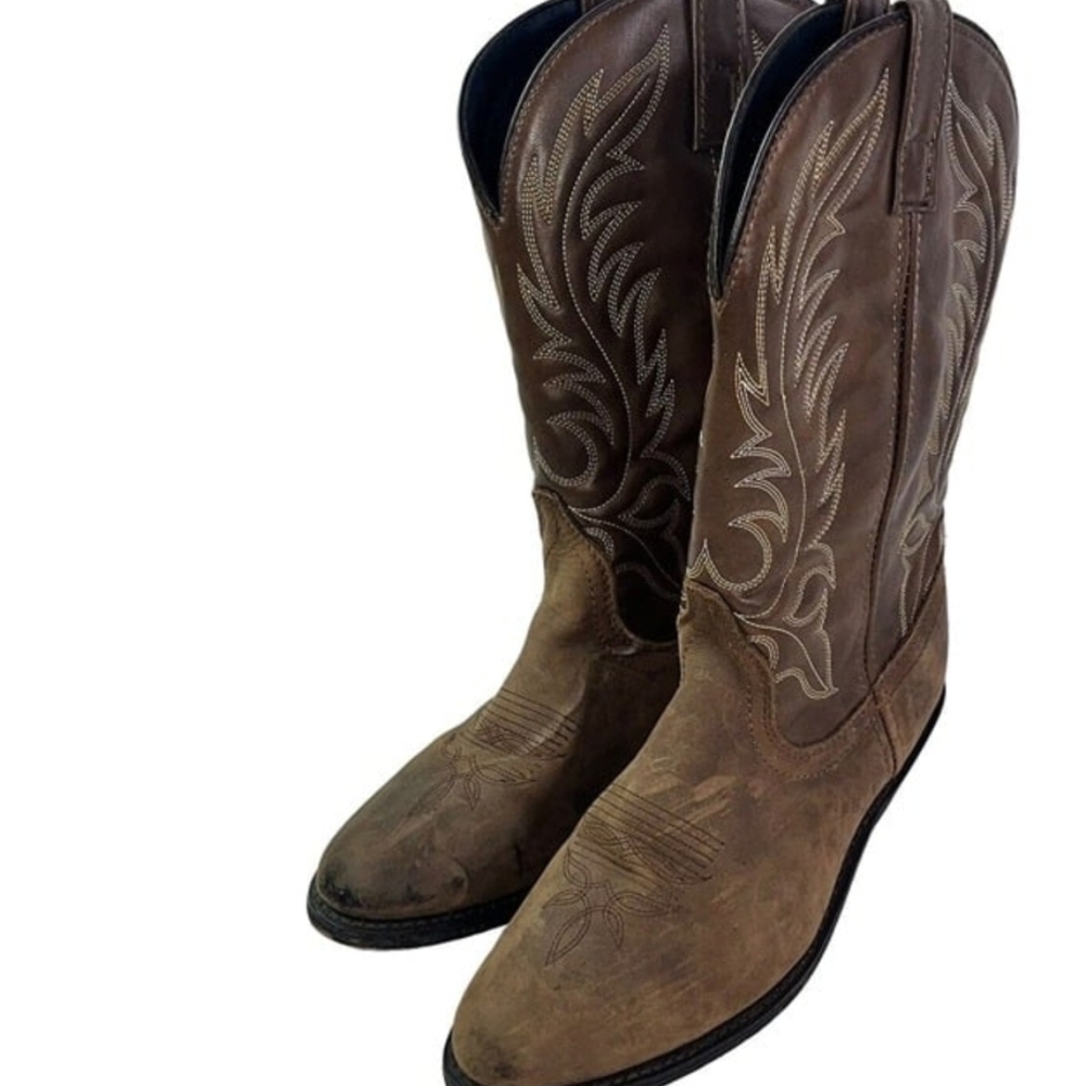 Brown Laredo Western Cowboy Boots 8 - Picture 2 of 8